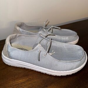 Hey Dude Wendy Youth Glitter Slip On Shoes Smoke Quartz Size Y4 L5